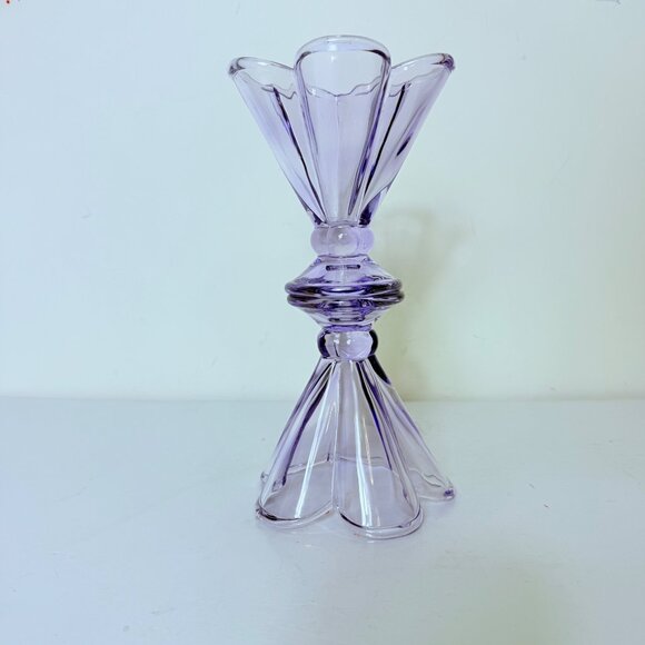 VTG Purple Lavender Glass Cup Set of 2 Petal Decor Lilac Cocktail Glass Dessert - Picture 13 of 16